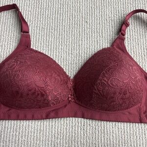 Prima Valentina Bra Woman Size 38D Red Wireless molded cup lace